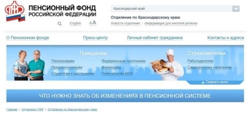 Контакты отделов пенсионного фонда в Краснодаре